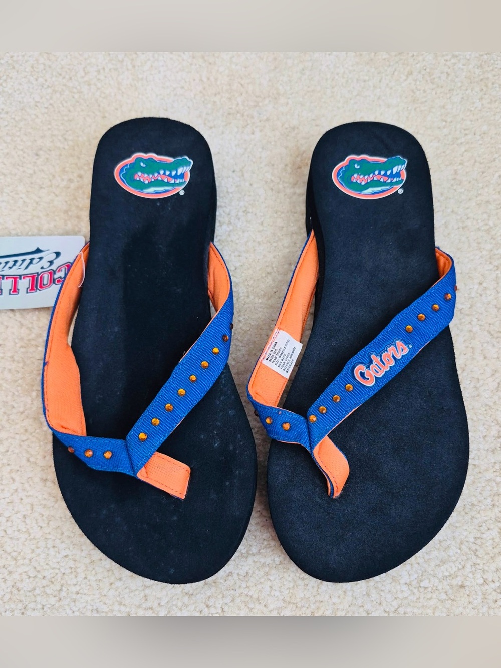 Y2K GAP Florida Gators College Edition Ladies Size 6 Flip Flops/Beaded Strap/NWT